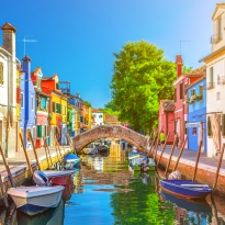 Le case colorate dell'isola di Burano vicino a Venezia