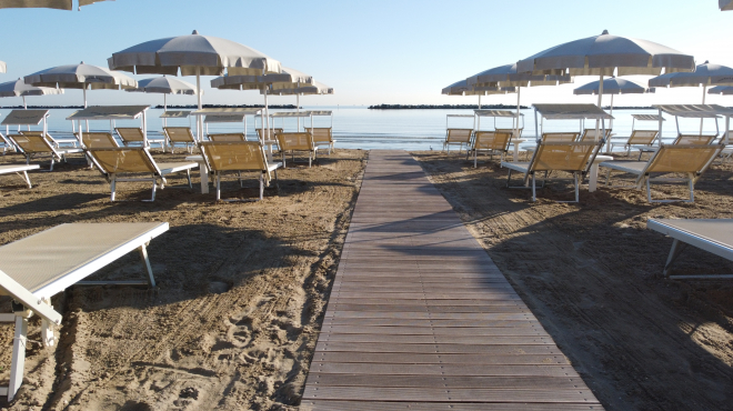 Private beach, reached without crossing any roads.