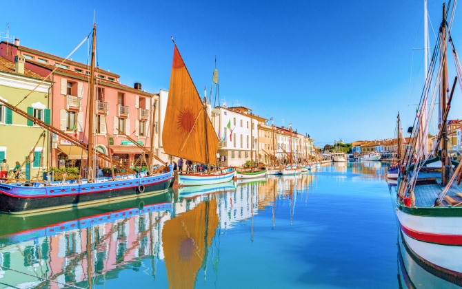 Vista del canale di Cesenatico