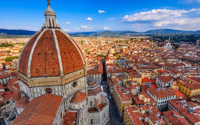 Firenze dall'alto con la Basilica di Santa Maria del Fiore