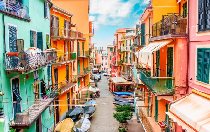 Il tipico villaggio di Manarola, nel Parco Nazionale delle Cinque Terre