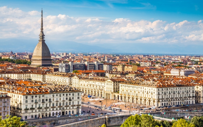 Vista aerea della città di Torino