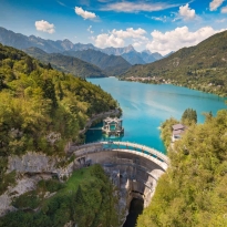 Diga e Lago di Barcis in provincia di Pordenone